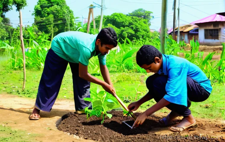 폐공간 생태적 전환을 위한 법적 고려사항 - **Community-Led Greening Project in Bangladesh:**
    A vibrant and hopeful outdoor scene in a semi-...