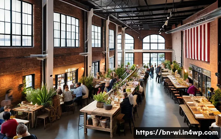 전환된 폐공간의 커뮤니티 영향력 분석 - **Prompt 1: Urban Renewal - Transformed Factory Hub**
    "An aerial view of a bustling, repurposed ...
