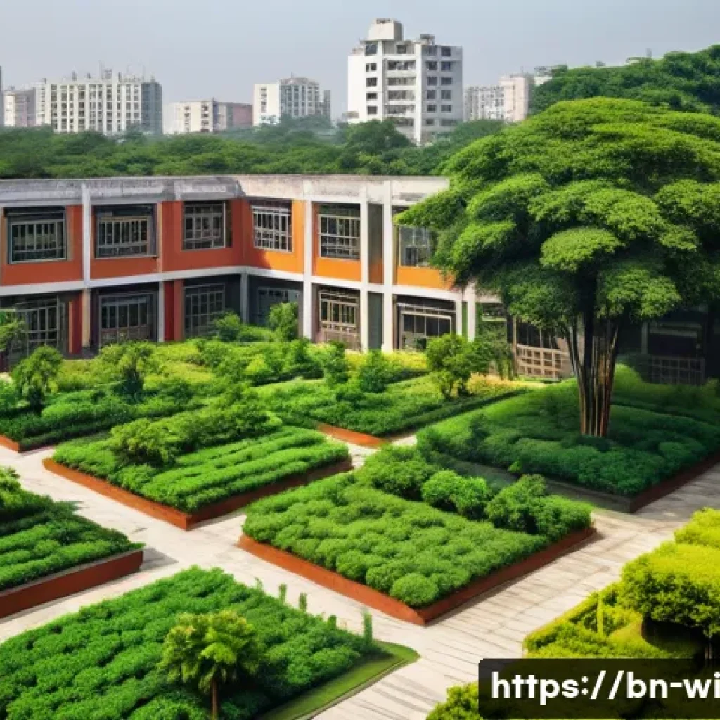 국내 외 폐공간 생태적 전환 사례 비교 - An urban revitalization scene in Dhaka&rsquo;s old industrial area transformed into a lush green park, fea...